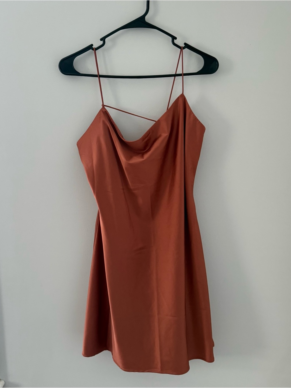 Abercrombie & Fitch Rust Slip Dress with Cowl Neck and Spaghetti Straps